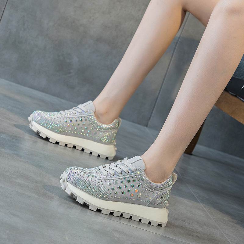 Rhinestone Leather Cortez Pumps for women - Pasha