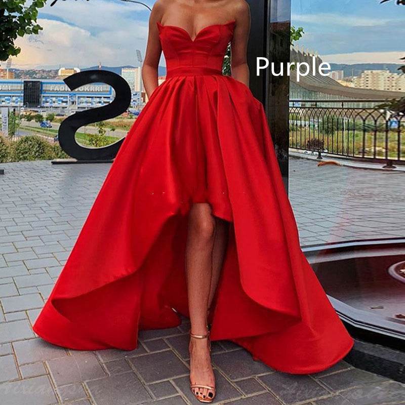Satin Tube Top Dress – Sexy Formal Evening Gown - Pasha