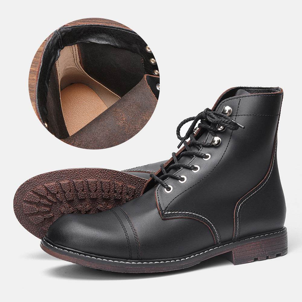 Men's Martin Retro Boots – Cowhide & Classic Style - Pasha