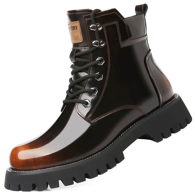 Herbst Winter Martin Stiefel Herren Plattform Mid-top aus echtem Leder - Pasha