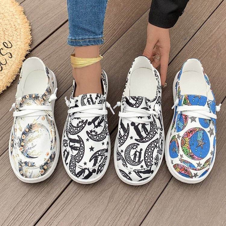 Flat Printed Canvas Shoes for women - Pasha