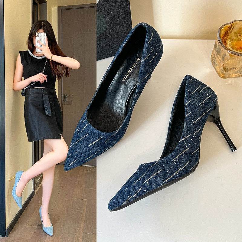 Stiletto High Heels Denim Style - Pasha