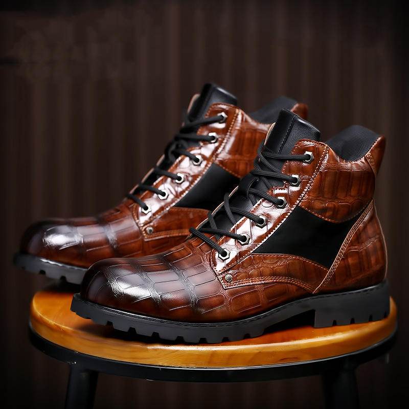 Men's Vintage Leather Shoes – Mid-Top & Classic - Pasha