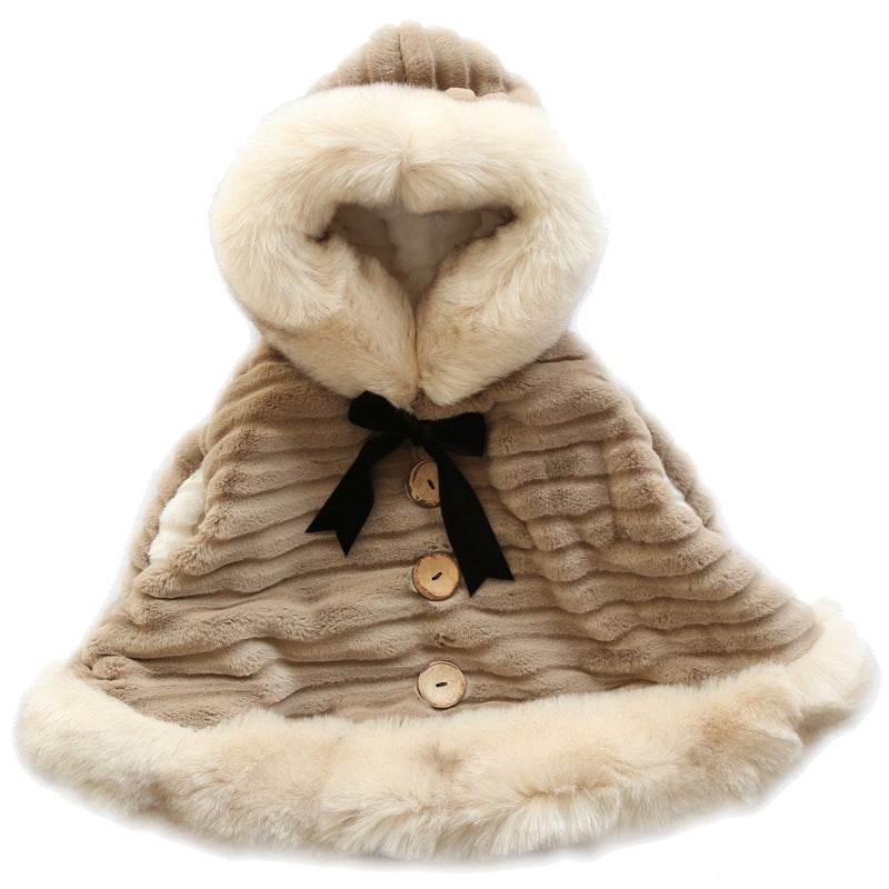 Girls Fashion Plush Warm Thickening Cloak – Stylish and Cozy Outerwear - Pasha