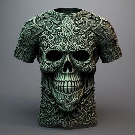 Men´s 3D Skull Pattern T-Shirt-unique and striking design - Pasha