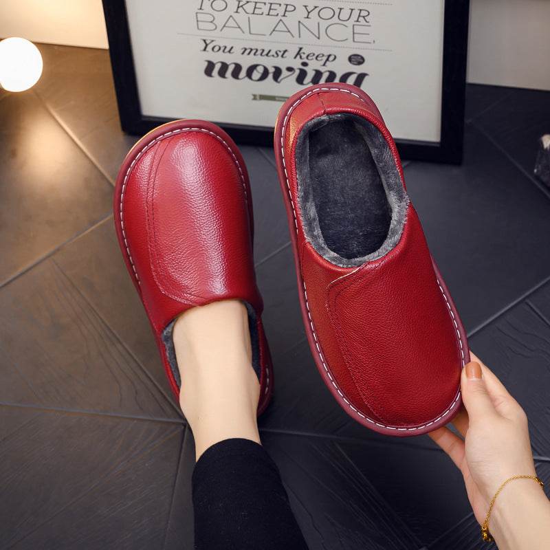 Household Slippers with genuine leather for women - Pasha