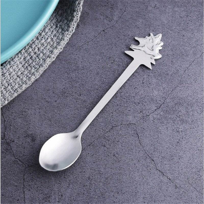 Cartoon Christmas Spoon Gift Set – Festive Stainless Steel Spoon for Kids with Floral & Cartoon Design - Pasha