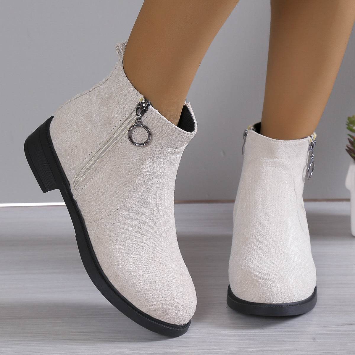Square Heel Suede Boots for women - Pasha
