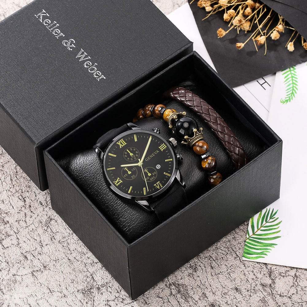 Elegant Gift Set for Men – Quartz Watch with Accessories - Pasha