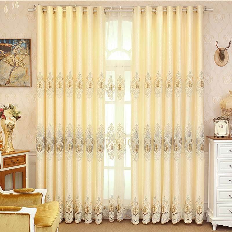 European Embroidered Curtains – Crown Mesh Design - Pasha