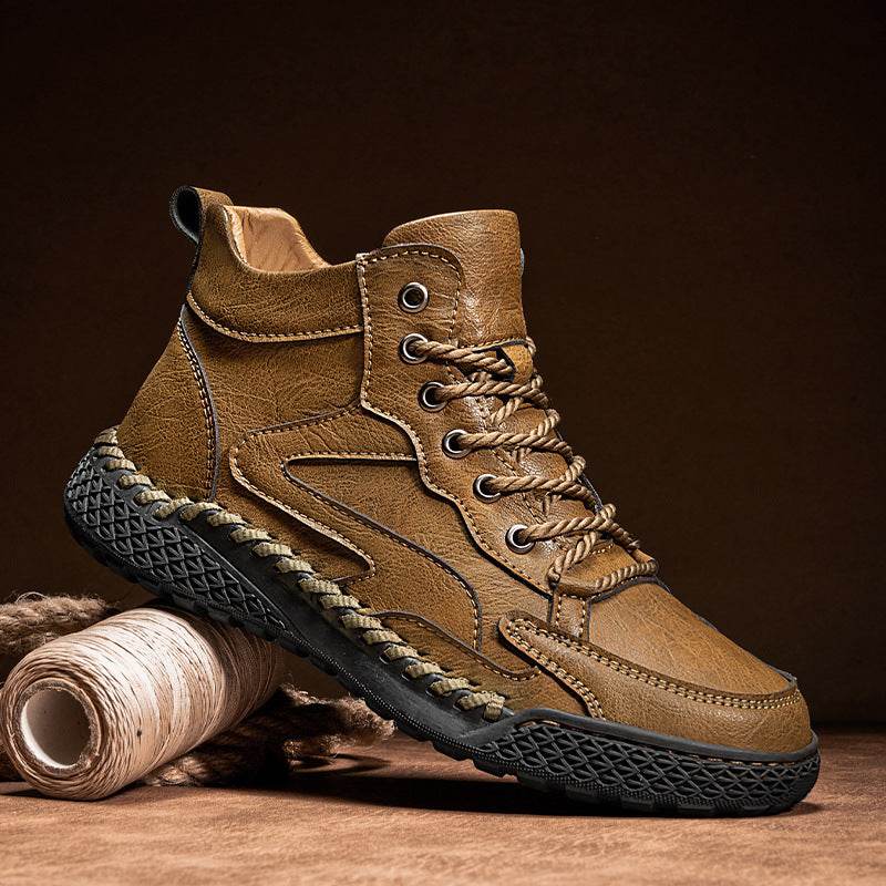 Men's High Top Leather Boots – Casual & Outdoor - Pasha