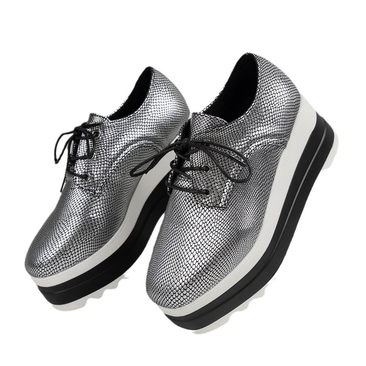 Round Toe Lace-up Platform Shoes for women - Pasha