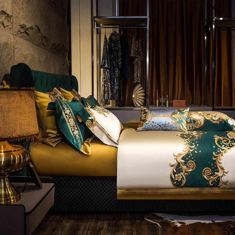 Satin Embroidered Bedding Set – Luxurious & Elegant - Pasha