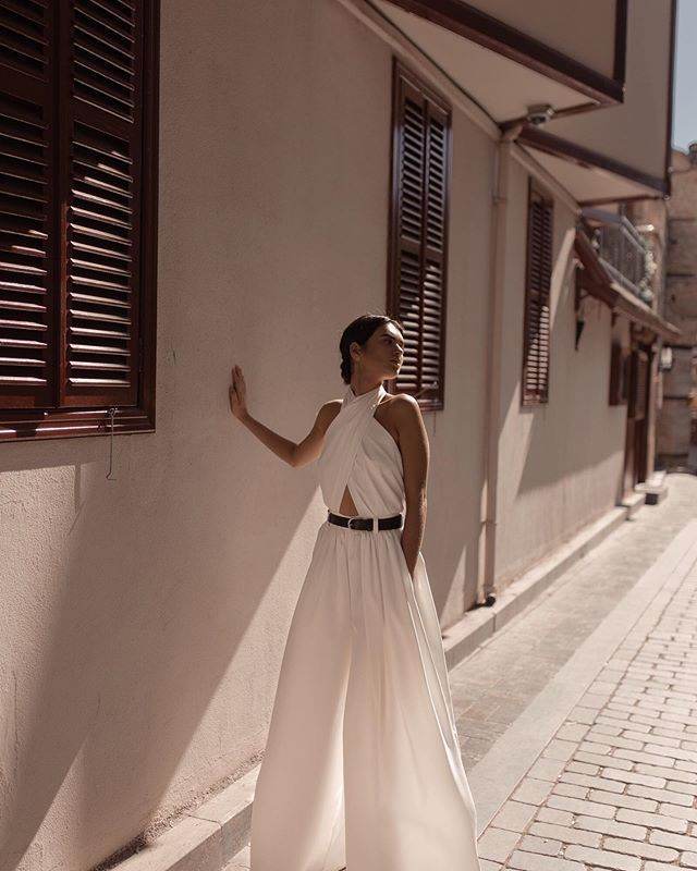 Women's Wide-Leg Jumpsuit – Elegant White Jumpsuit - Pasha