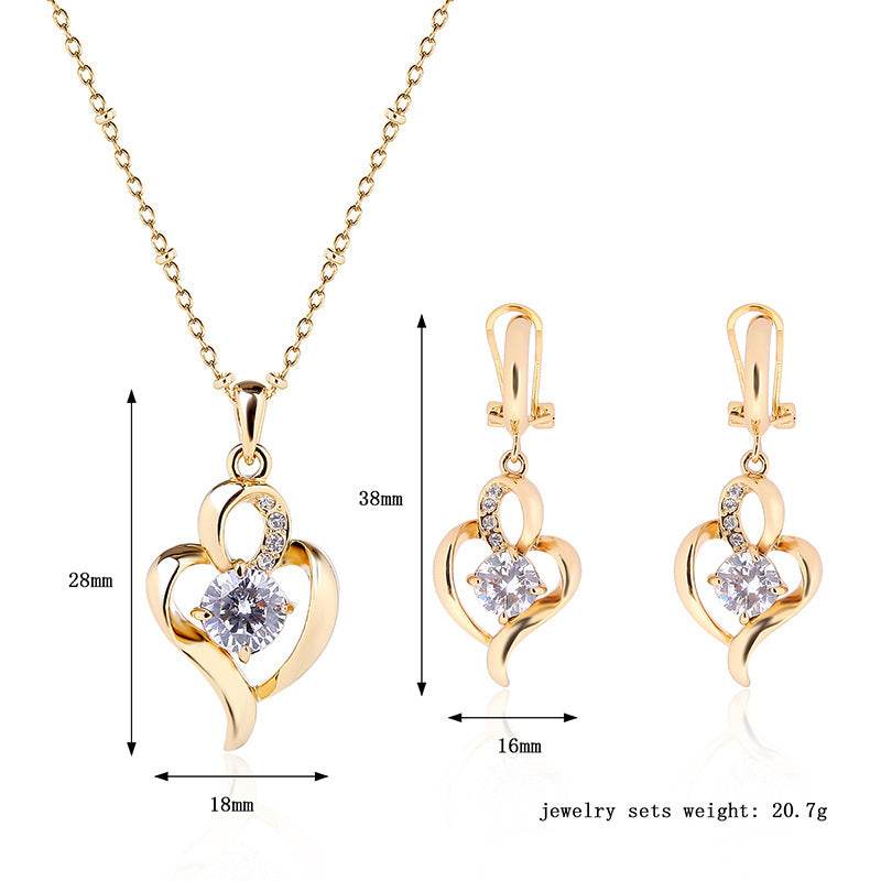 Exquisite Diamanteffekt Jewelry Set - Elegant 2-Piece Boutique Gift Set - Pasha