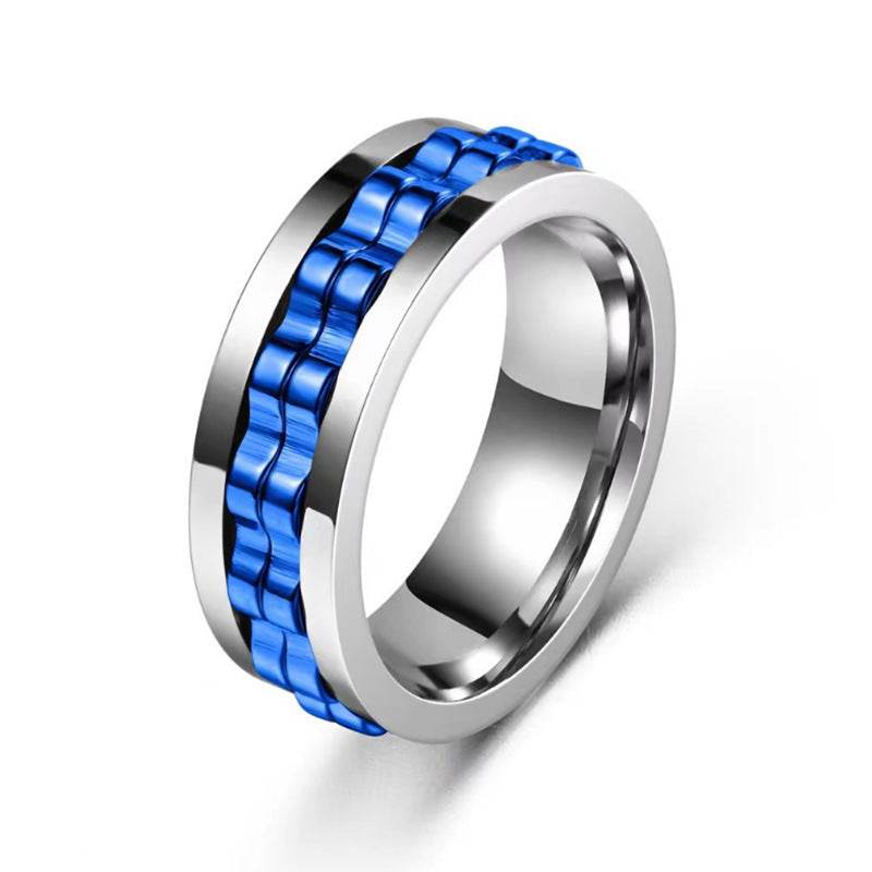 Stylish Titan Steel Anti-Anxiety Fidget Ring – Unisex Spinning Stress Relief Jewelry - Pasha