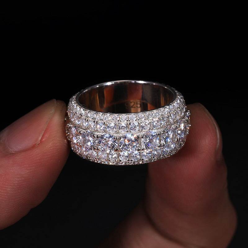 S925 Sterling Silver Mosonite Ring - Elegant Unisex Jewelry for Every Occasion - Pasha