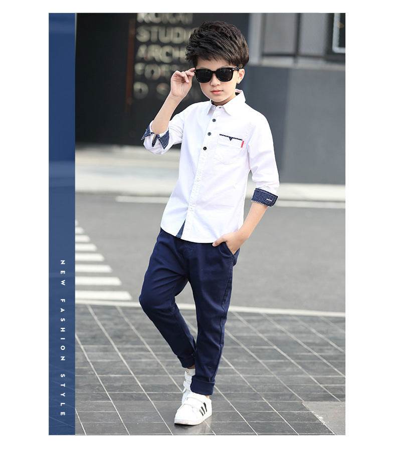 Long Sleeve Fall Casual Children's Striped Shirt – Comfortable & Stylish - Pasha