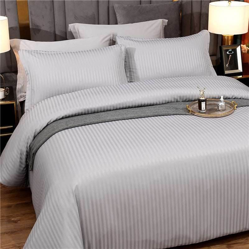 Flower Bedding Set - Satin Quilt Cover and Pillowcase 3-Piece Set - Pasha