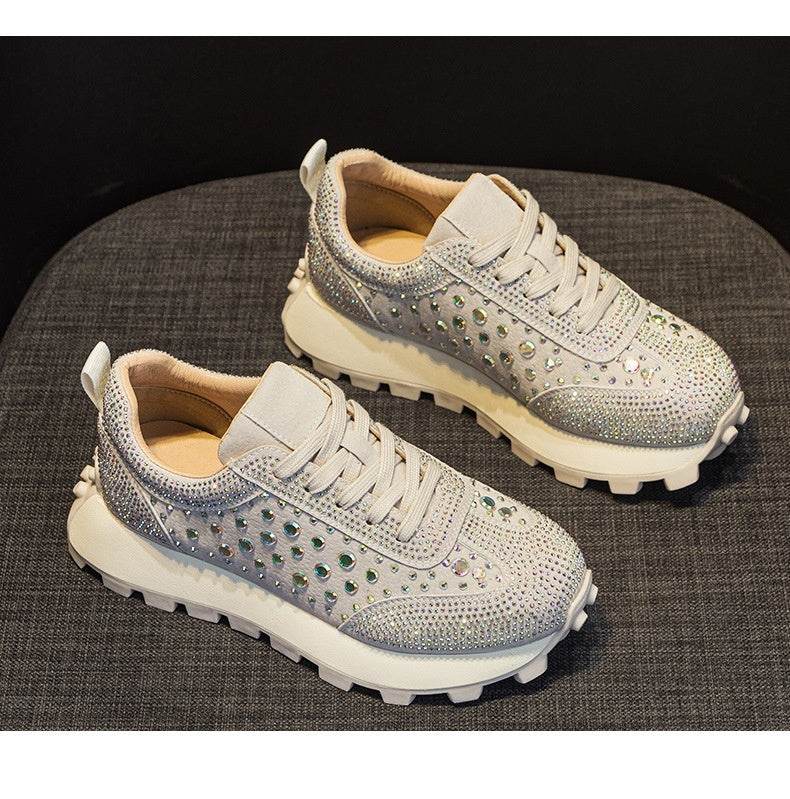 Rhinestone Leather Cortez Pumps for women - Pasha