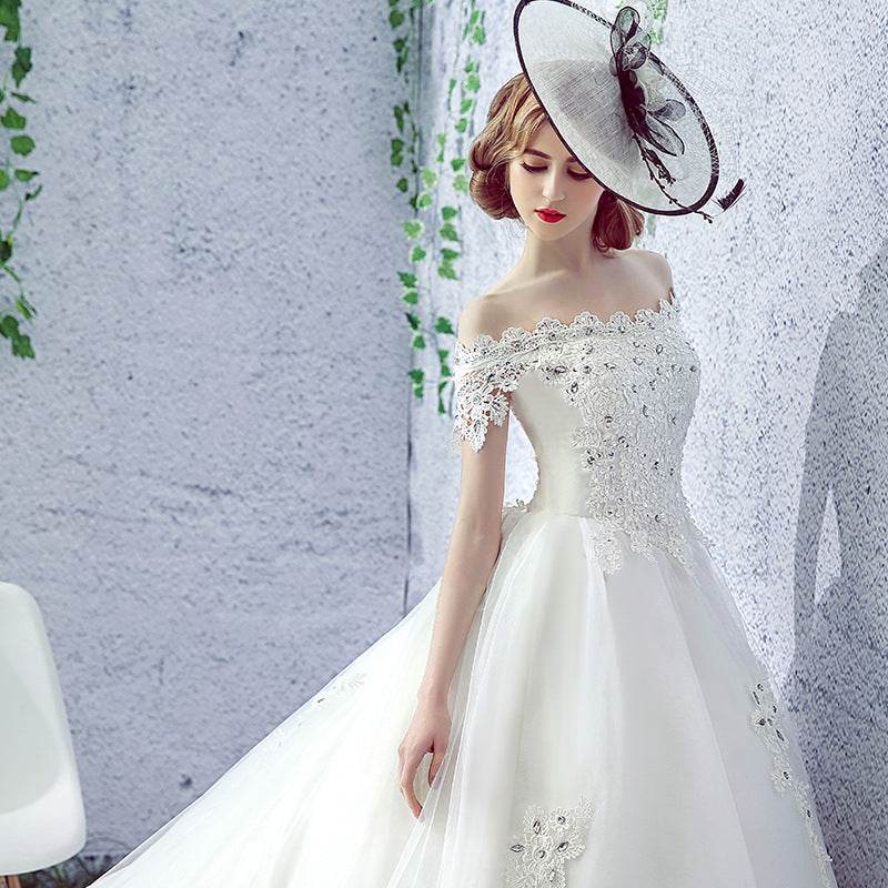 One Shoulder Wedding Dress – Hepburn Style - Pasha