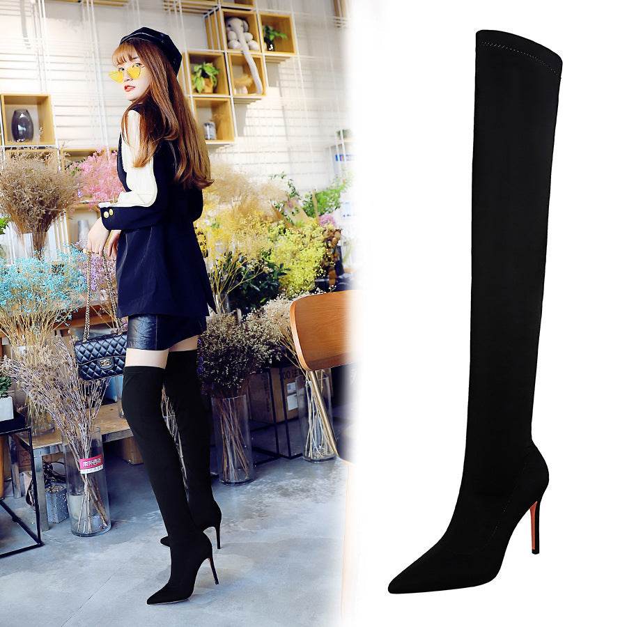 Fashion High Heel Elastic Overknee Boots with Stiletto Heel for women - Pasha