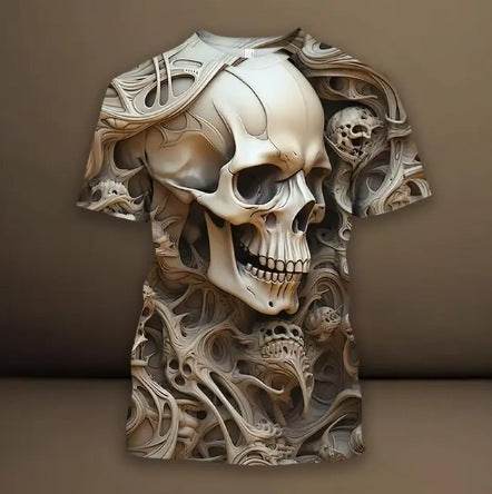 Men´s 3D Skull Pattern T-Shirt-unique and striking design - Pasha