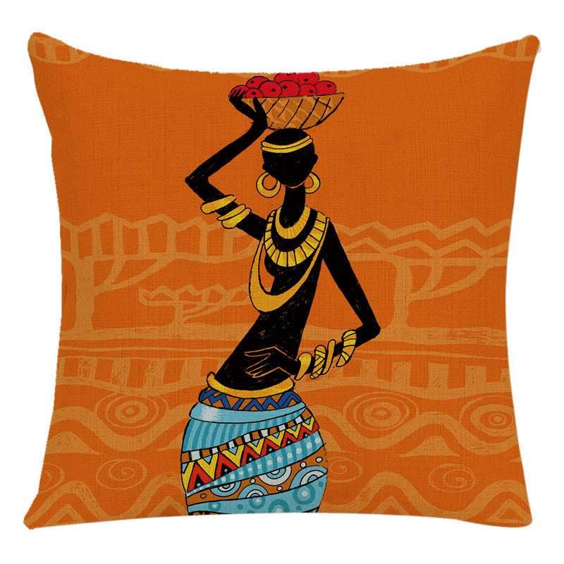 African Woman Pillow Cover-Stylish National Design - Pasha