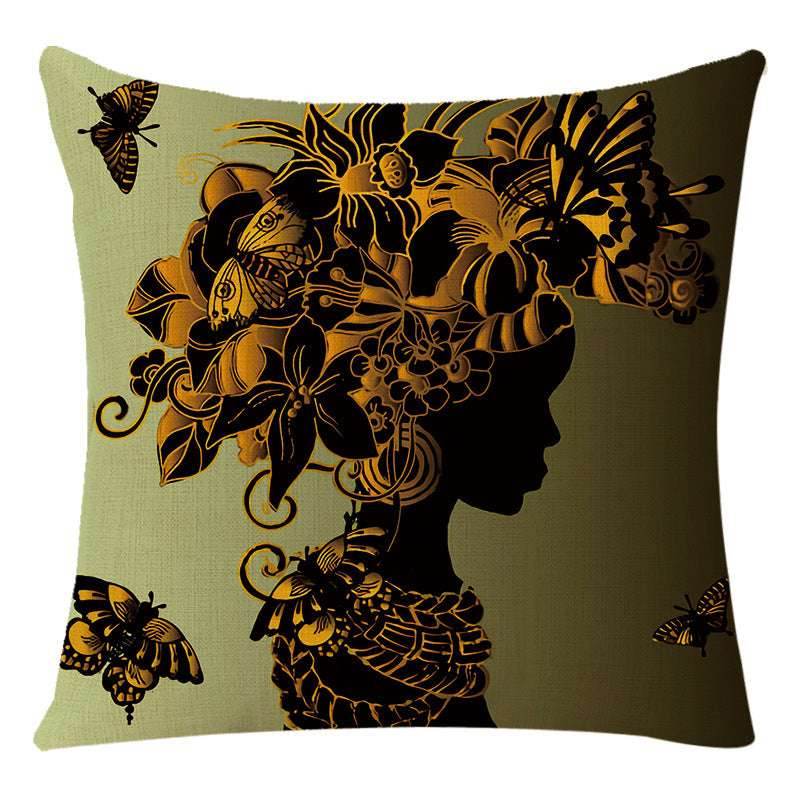 African Woman Pillow Cover-Stylish National Design - Pasha
