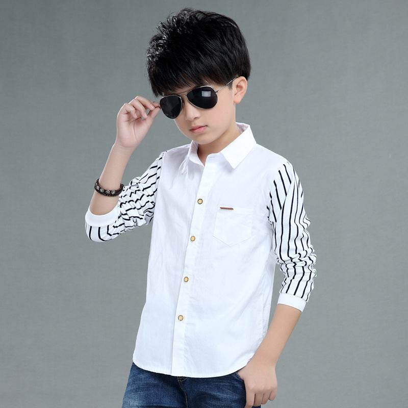Long Sleeve Fall Casual Children's Striped Shirt – Comfortable & Stylish - Pasha