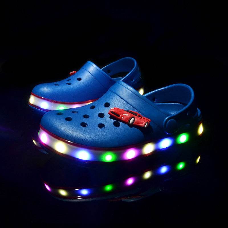 Kids' LED Light Sandals – Fun & Comfortable EVA Shoes with Non-Slip Sole in Sapphire & Plum - Pasha