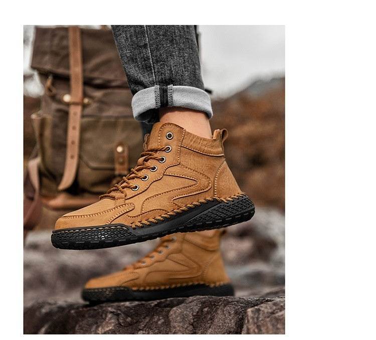 Men's High Top Leather Boots – Casual & Outdoor - Pasha