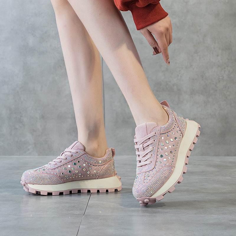 Rhinestone Leather Cortez Pumps for women - Pasha