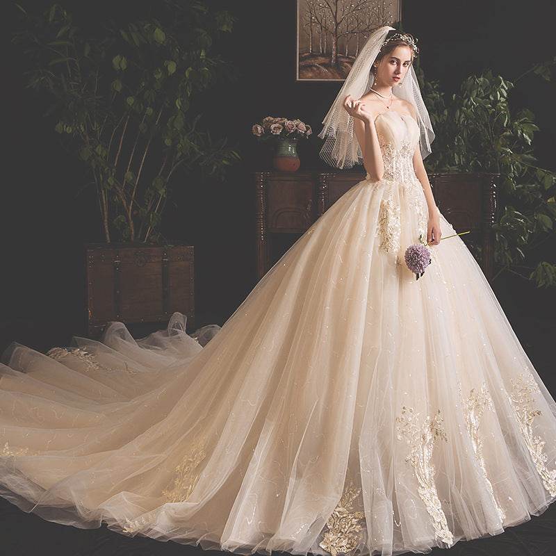 Romantic Mori Wedding Dress – Summer Tube Top Gown - Pasha