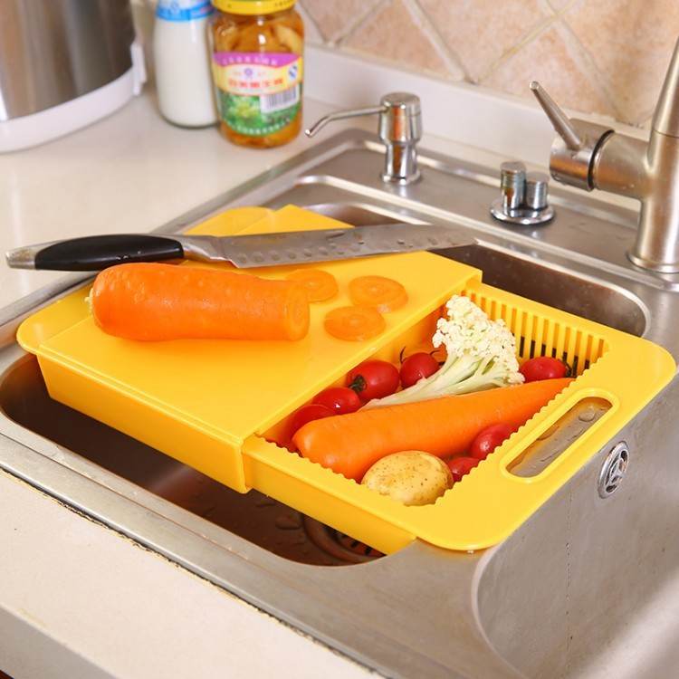 Ergonomic Multi-Function Cutting Board with Drain Basket - Perfect for Vegetables & Meat - Pasha
