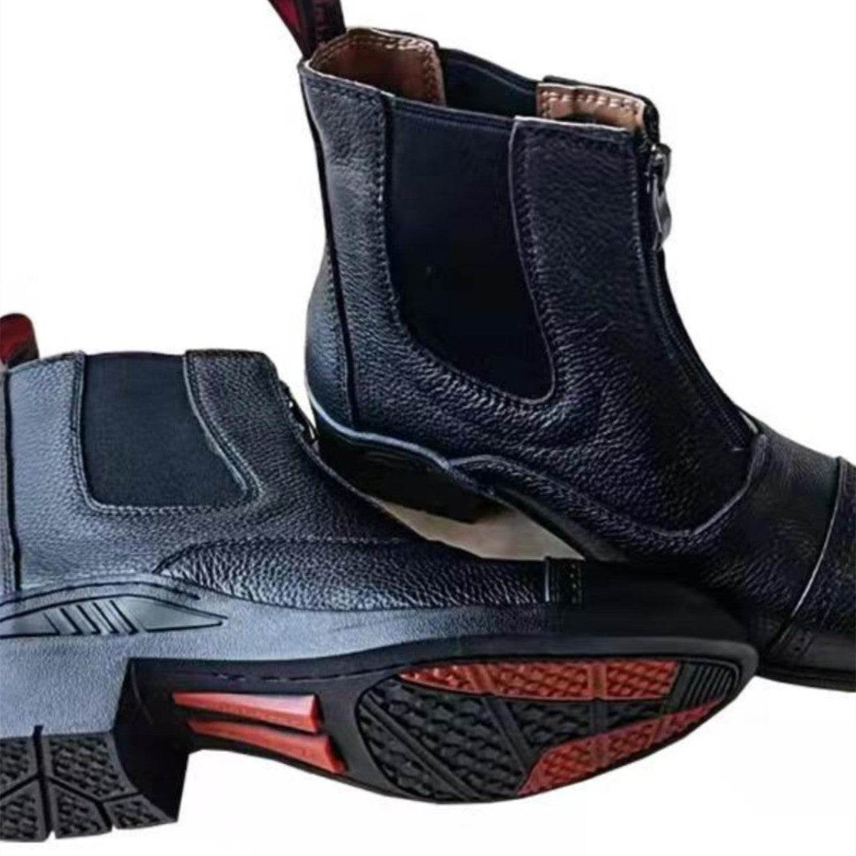 Women´s Fashion Lychee Pattern Cowhide Riding Boots - Pasha