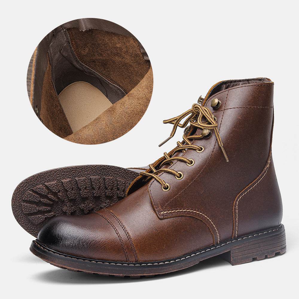 Men's Martin Retro Boots – Cowhide & Classic Style - Pasha