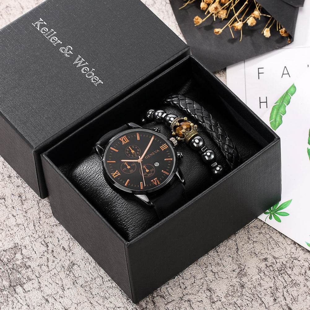Elegant Gift Set for Men – Quartz Watch with Accessories - Pasha