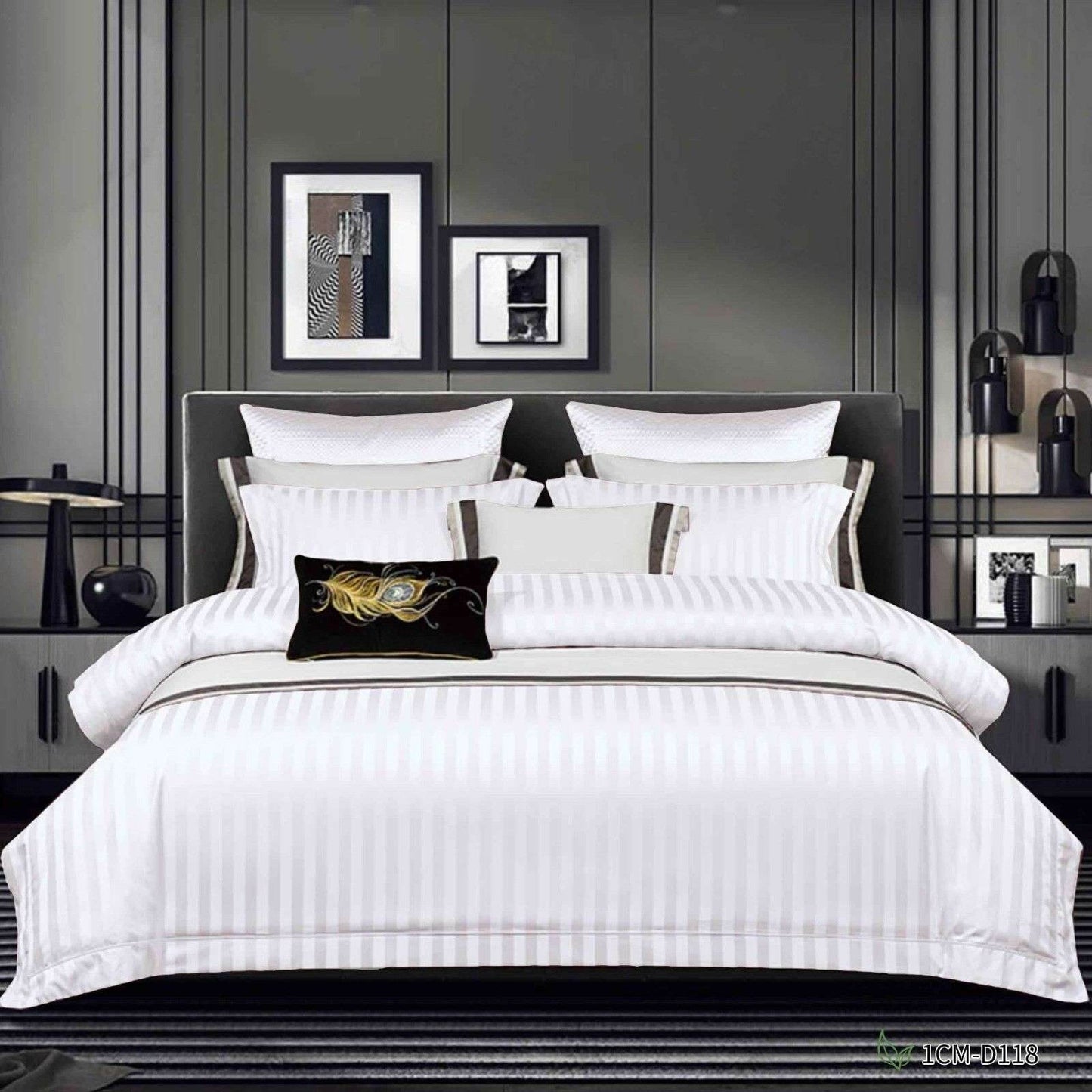 Flower Bedding Set - Satin Quilt Cover and Pillowcase 3-Piece Set - Pasha