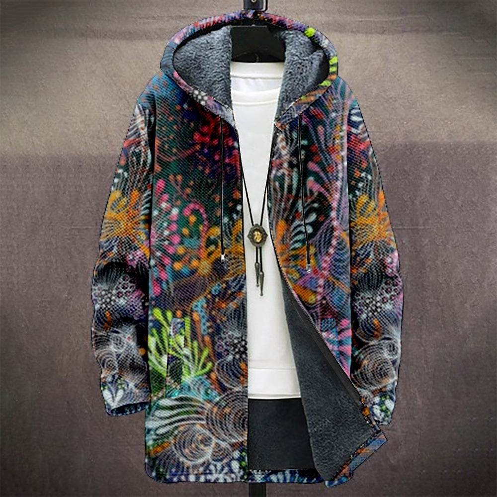 Men´s Zipper Hooded Cardigan Cotton-Padded Jacket Retro Style - Pasha