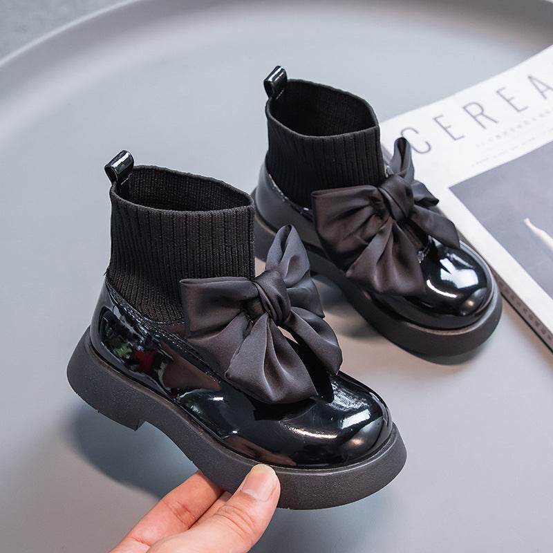 Bow Princess Style Leather Boots for Girls – Perfect Fall & Winter Footwear - Pasha