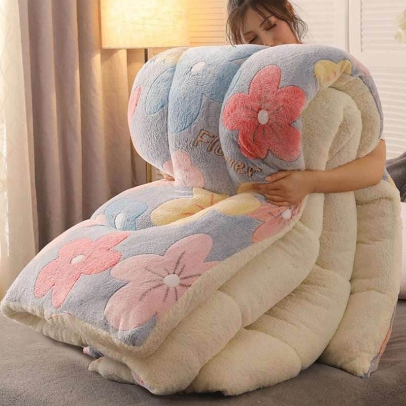 Winter Lamb Velvet Quilt – Warm & Thick Bedding - Pasha