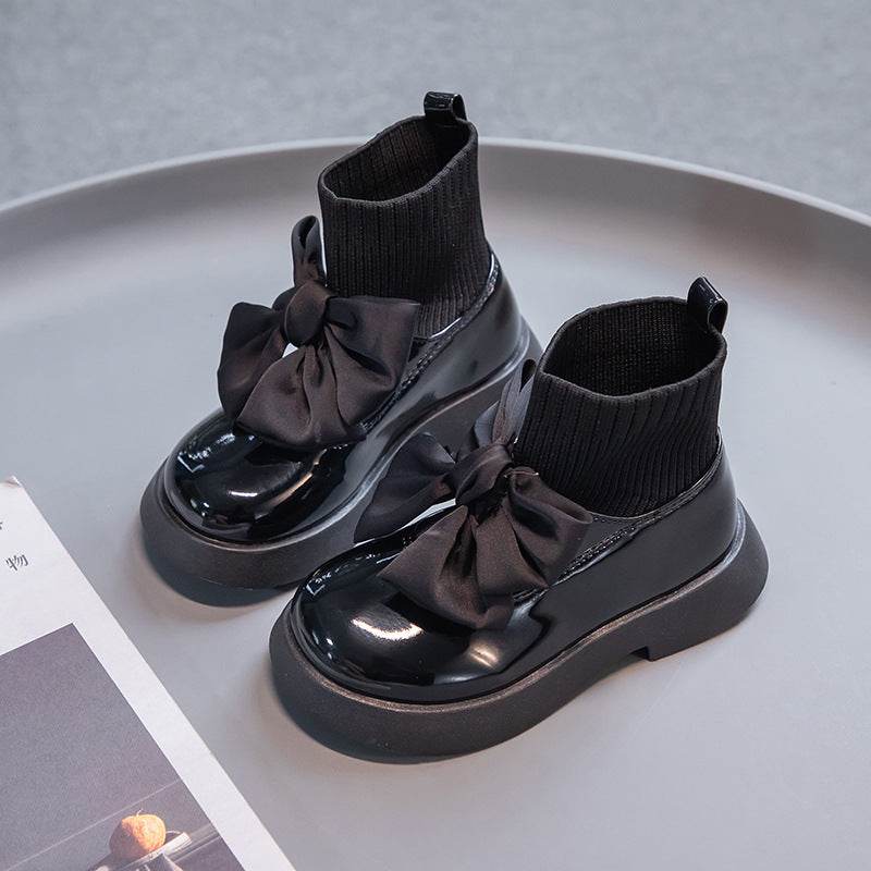 Bow Princess Style Leather Boots for Girls – Perfect Fall & Winter Footwear - Pasha