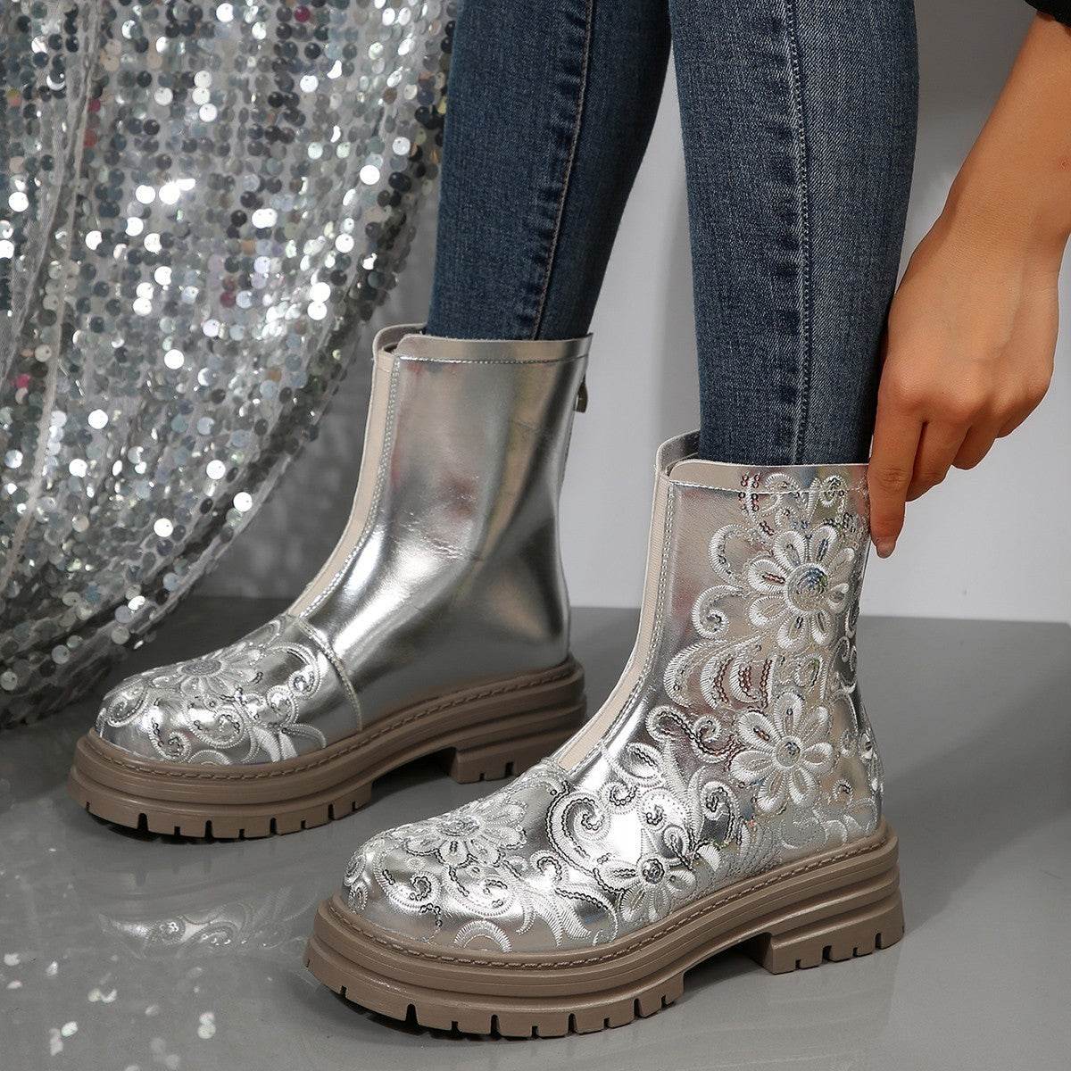 Elegant Embroidered Boots for Women - Pasha