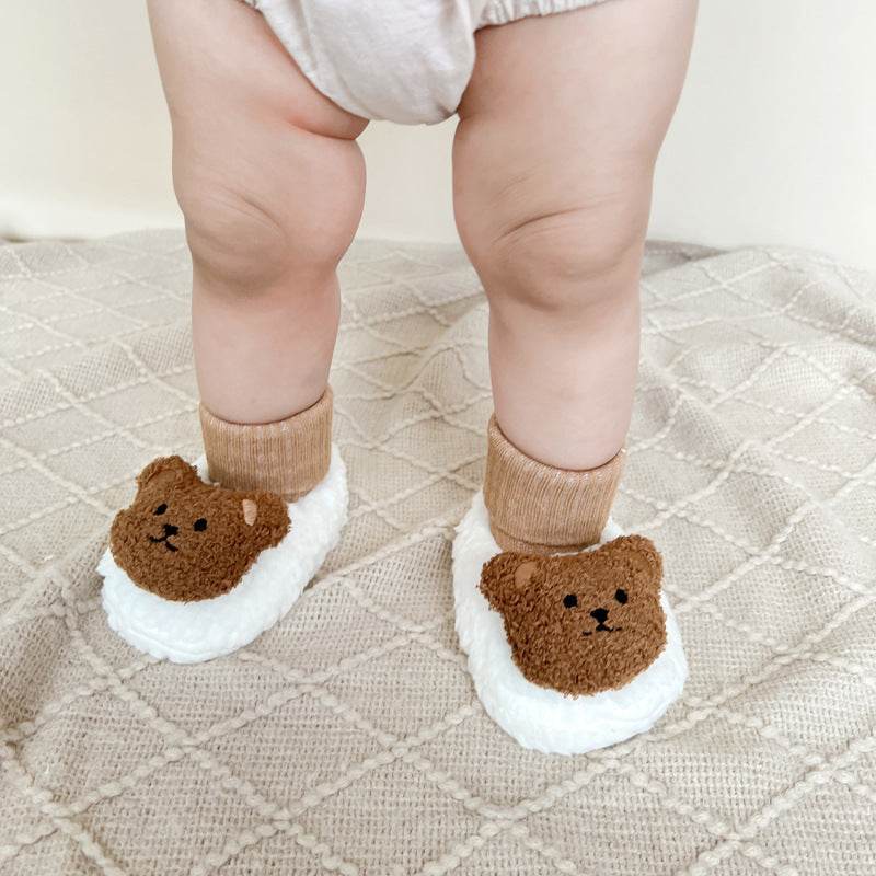 Thick Cotton Shoe Covers – Baby Foot Protectors with Plush Velour - Pasha