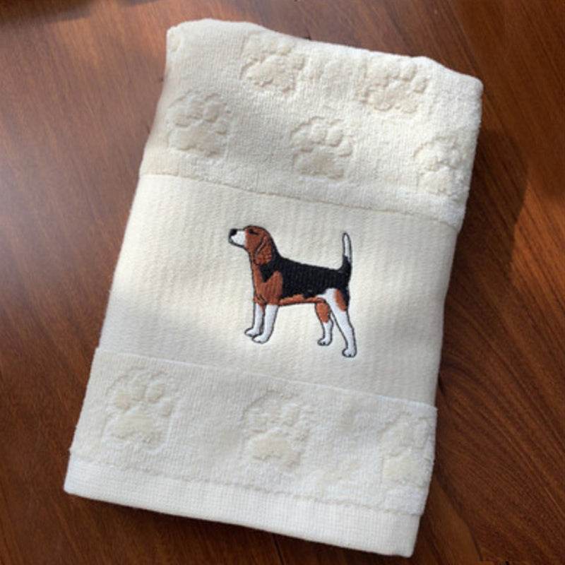 Embroidered Dog Towel – Pure Cotton & Absorbent - Pasha
