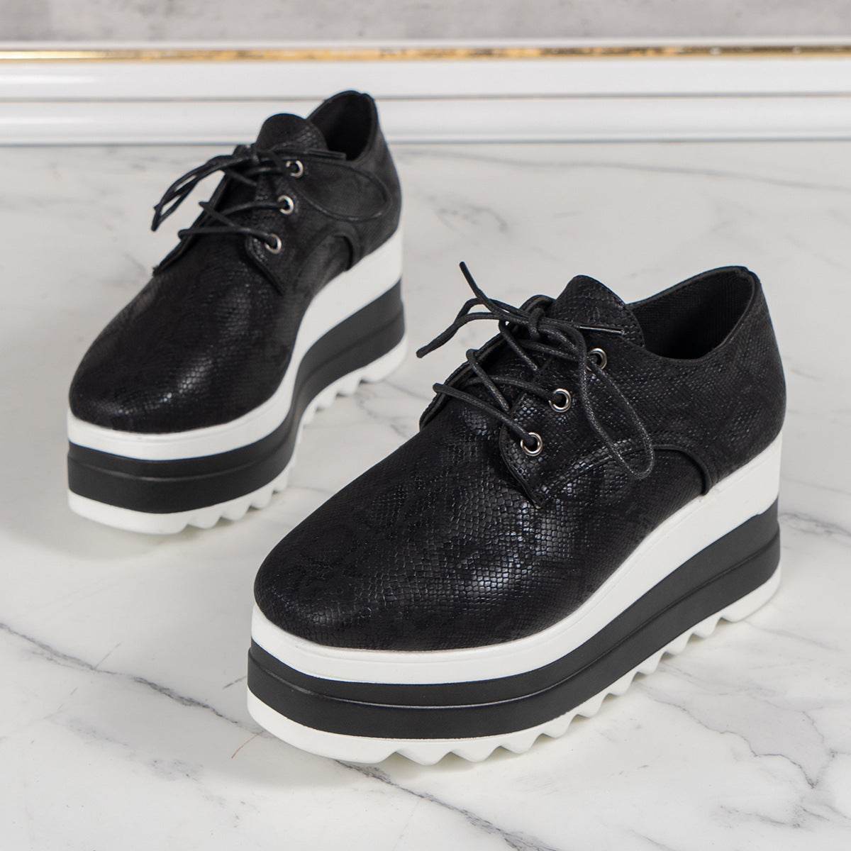 Round Toe Lace-up Platform Shoes for women - Pasha