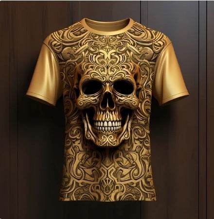 Men´s 3D Skull Pattern T-Shirt-unique and striking design - Pasha