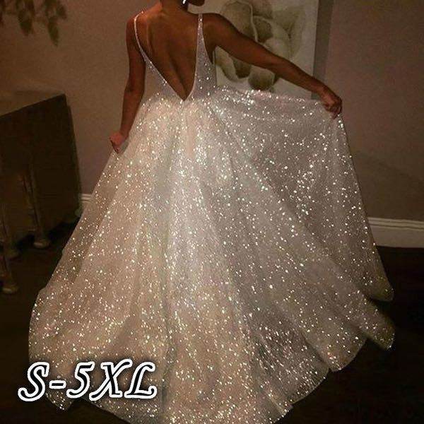 V-neck Pure White Three-layer Wedding Evening Dress - Pasha
