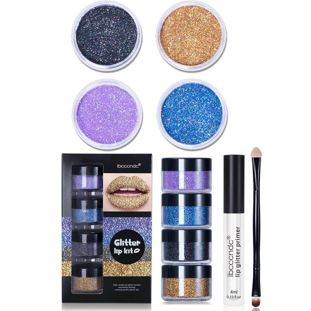 Glitter Lip Gloss Kit – Waterproof, Long-lasting Lipstick with Lip Primer and Lip Tint - Pasha